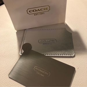 Coach pocket mirror in leather